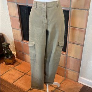 Wilfred Free Olive Green Modern High Rise Cargo Pants, size 8